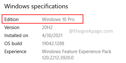 Windows-Specification