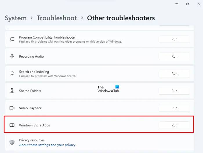 Windows-Store-Apps-Troubleshooter-WIndows-11 Windows-Store-Apps-Troubleshooter-WIndows-11