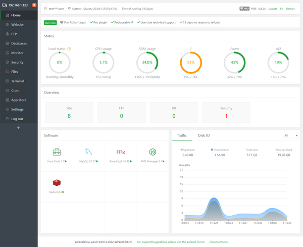 aaPanel-web-ui