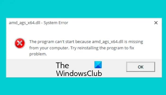 amd_ags_x64.dll-missing-error
