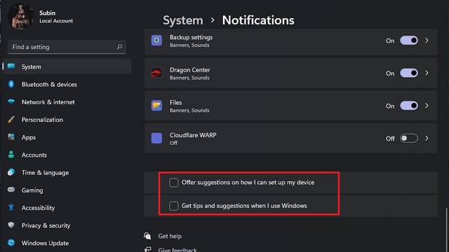 disable-suggestions-win11