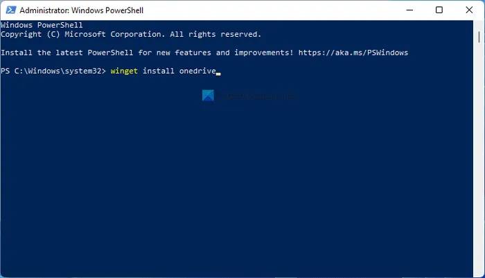 install-uninstall-onedrive-winget