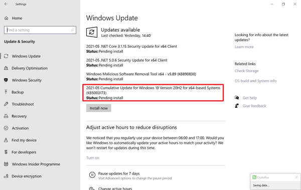 kb5003173-error-during-update-installation-0x800f0922