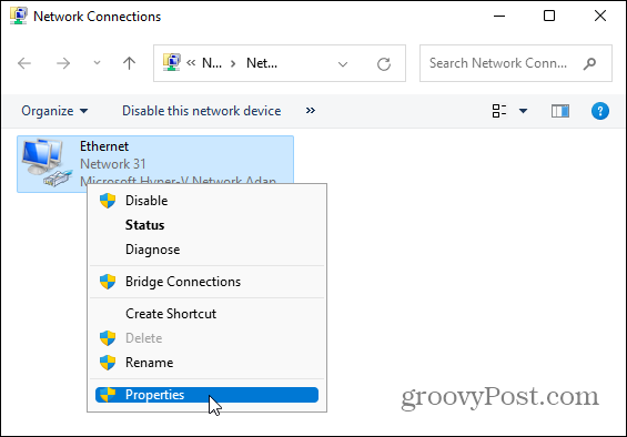 network-adapter-properties network-adapter-properties