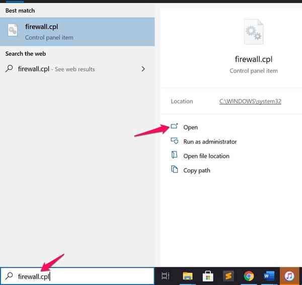 open-firewall-settings