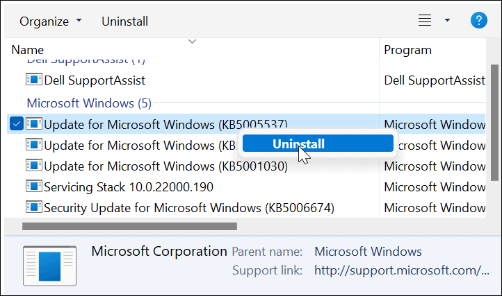 right-click-uninstall-update right-click-uninstall-update