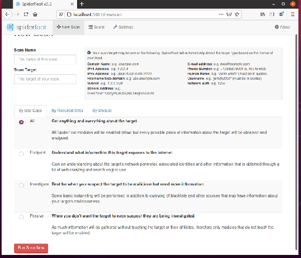 spiderfoot-web-interface spiderfoot-web-interface