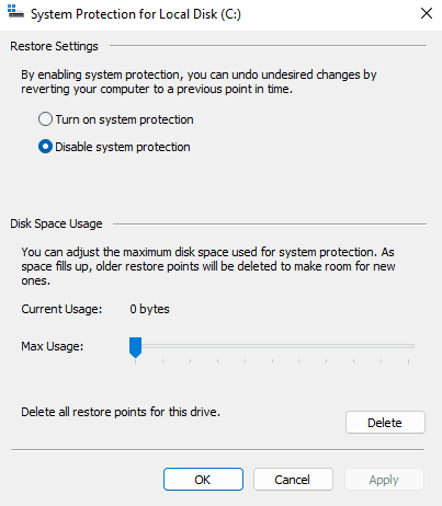 system-restore-windows-11-configure