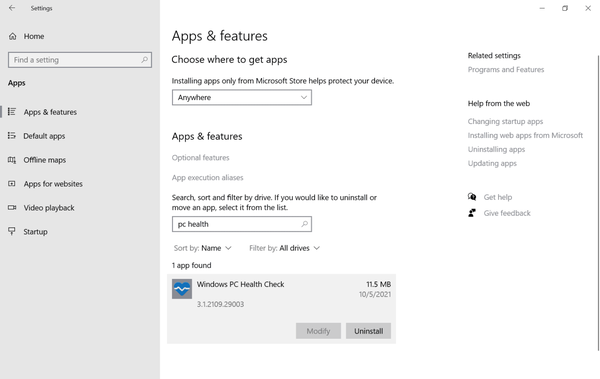 uninstall-windows-pc-health-check