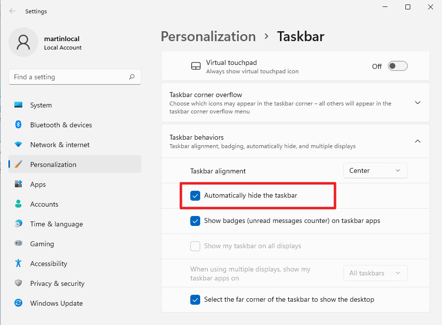 windows-11-automatically-hide-taskbar