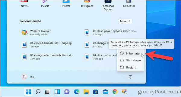 09-hibernate-on-start-menu-win11