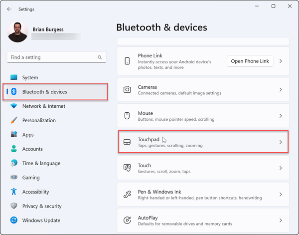 1-settings-customize-touchpad-gestures-on-Windows-11