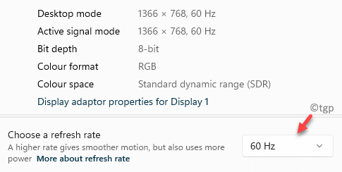 Advanced-display-Choose-refresh-rate