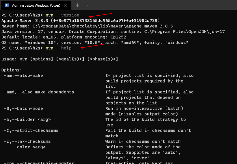Apache-Maven-Windows-command-to-verify