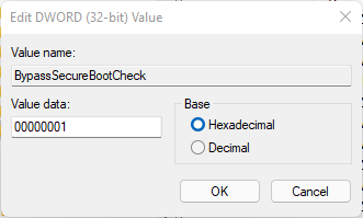 Create-Secure-boot-bypass-entry