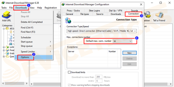 Default-max-connection-number Default-max-connection-number