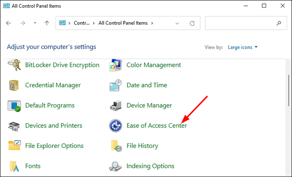 Ease-of-access-center