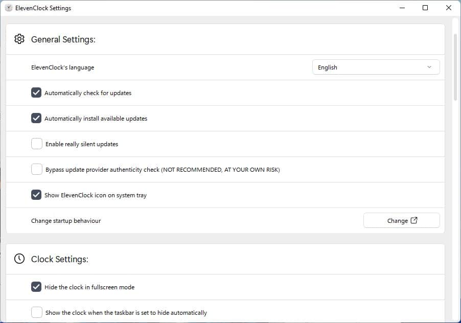 ElevenClock-interface