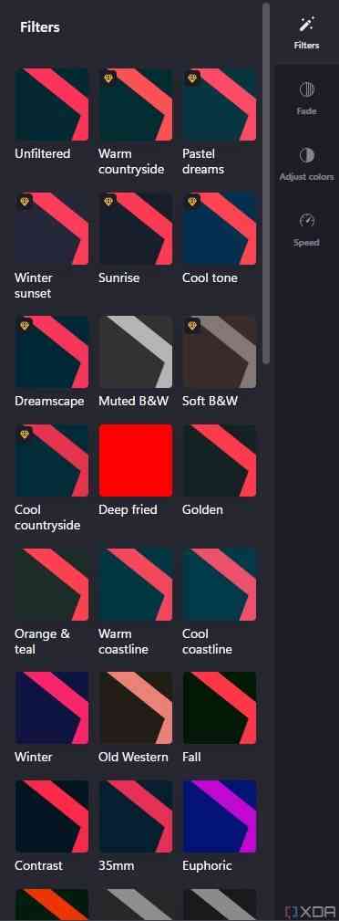 Filters-pane-in-Clipchamp
