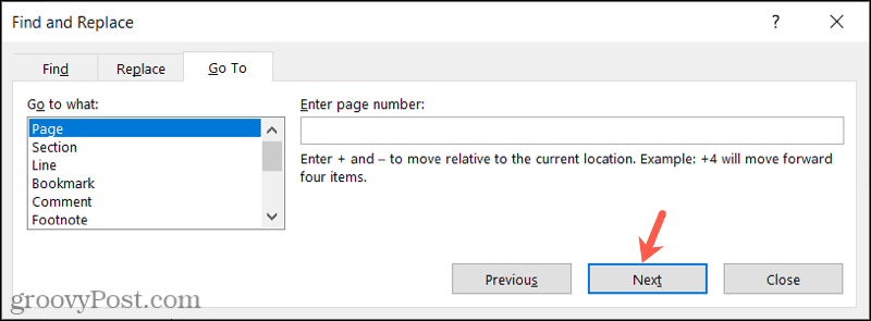 GoToPageNext-WordGoTo