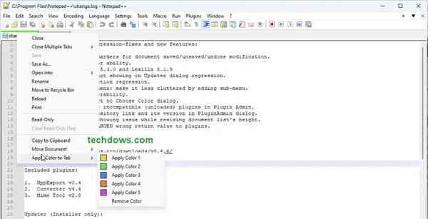 Notepad-tab-coloring-options-in-context-menu