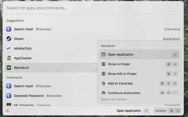 Raycast-Action-Bar-and-pop-up-panel