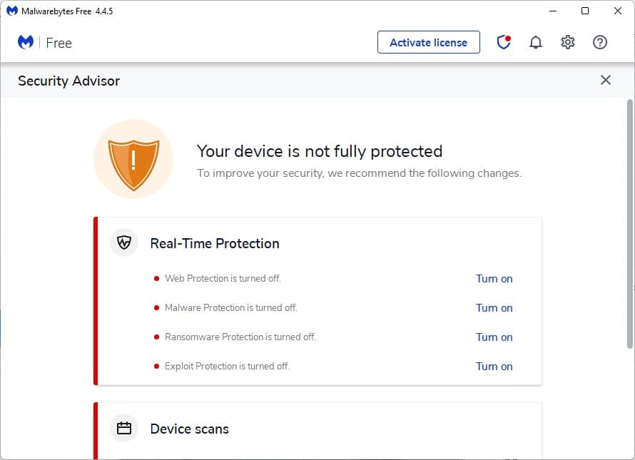 Security-Advisor-in-Malwarebytes-Free