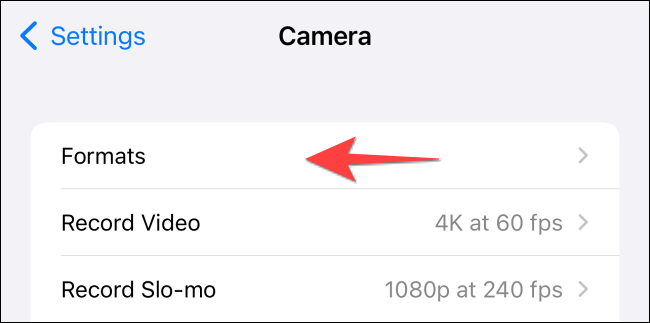 Select-Formats-in-Settings-for-camera-on-iphone