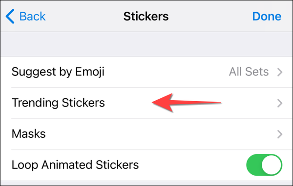 Select-trending-stickers-in-telegram-for-iphone