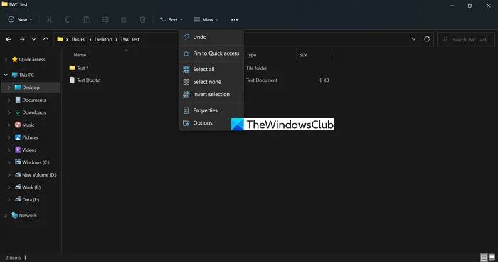 Selection-Controls-Explorer-Menu