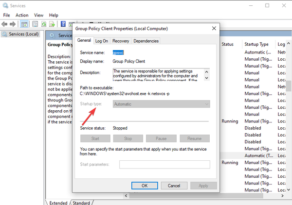 Startup-Type-Group-Policy