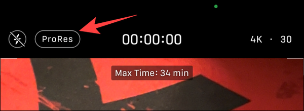 Tap-ProRes-button-in-video-mode-of-camera-app-on-iphone