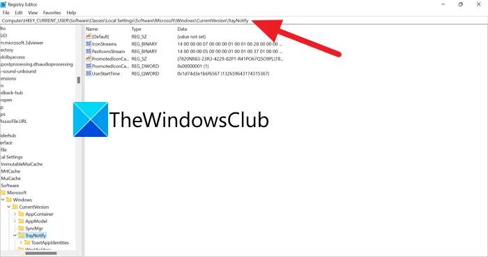 TrayNotify-Registry-Editor