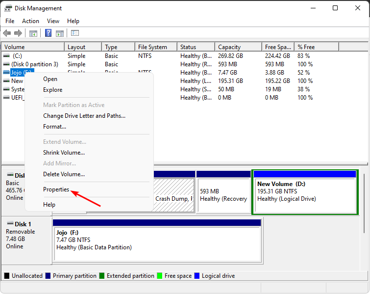 USB-properties