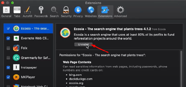 Uninstall-extension-from-the-Safari-browser