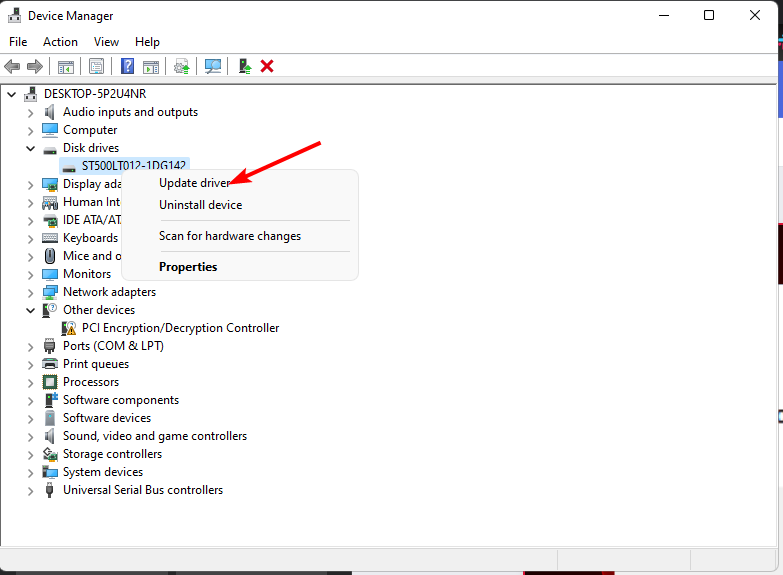 Update-driver-disk-drive