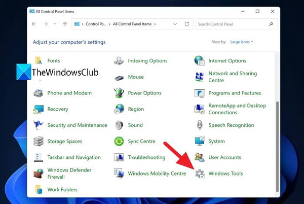 Windows-Tools-in-Control-Panel