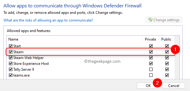 Windows-firewall-Allow-app-through-firewall-check-Stean-click-ok-min