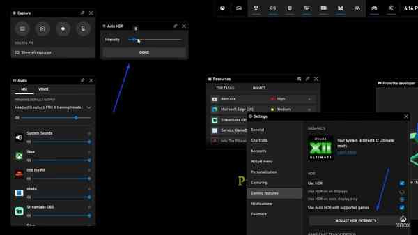 Xbox-game-bar-adjust-auto-hdr-level