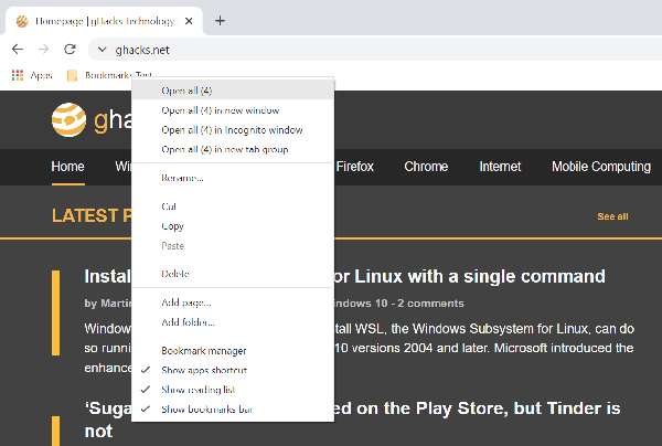 chrome-open-bookmarks-folders