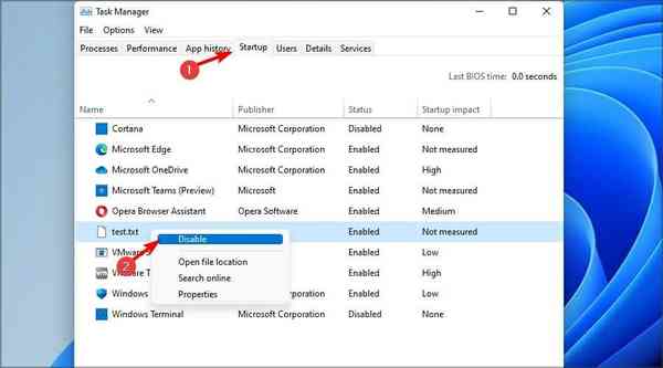 disable-startup disable-startup