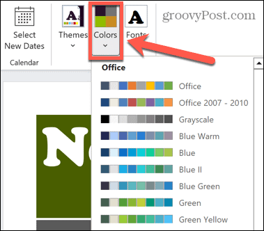 make-a-calendar-excel-colors
