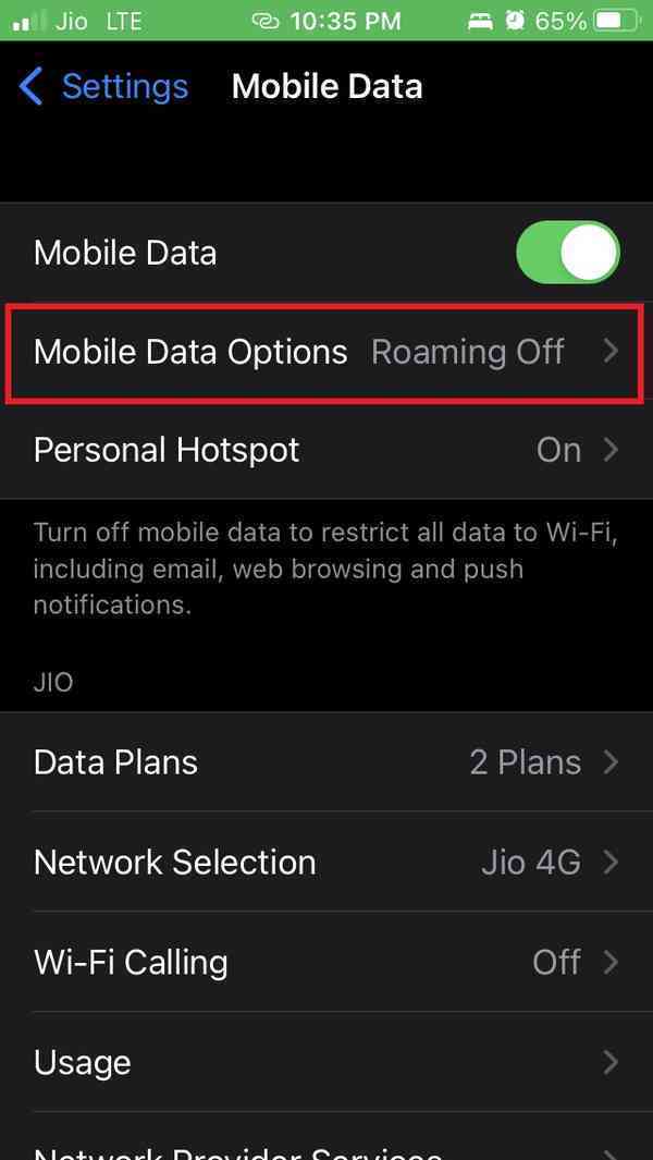 open-Mobile-Data-options