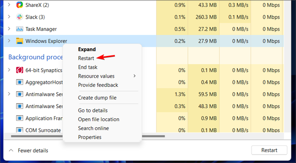restart-windows-explorer restart-windows-explorer