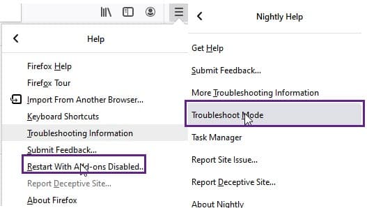 restart-with-add-ons-disbaled-renamed-to-Troubleshoot-Mode-Firefox