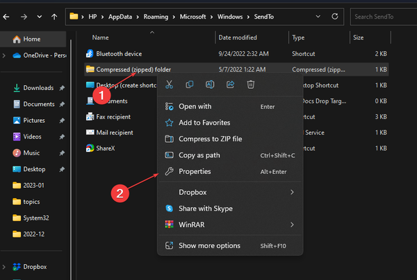 sendto-compressed-folder-properties sendto-compressed-folder-properties