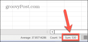 sum-column-excel-status-bar