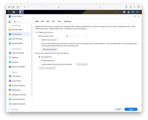 synology-enable-rsync