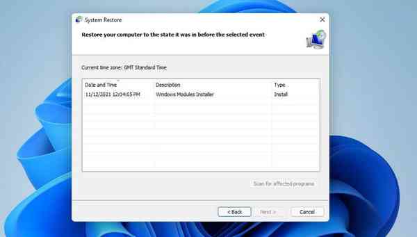 system-restore-point-list system-restore-point-list