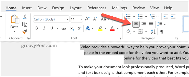 word-center-align-tool